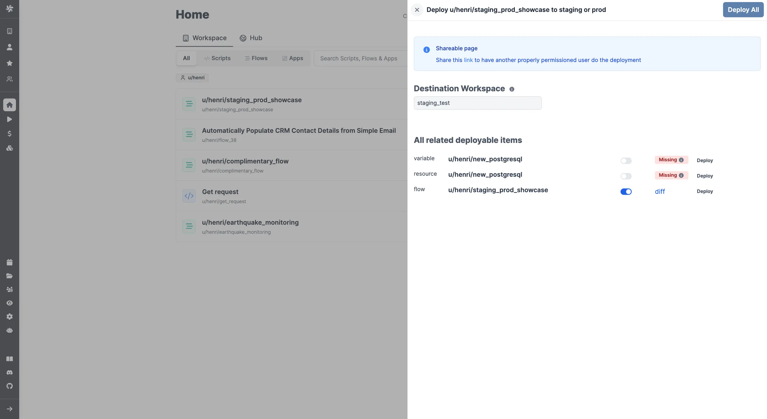 Deploy to staging/prod Deploy to staging/prod
