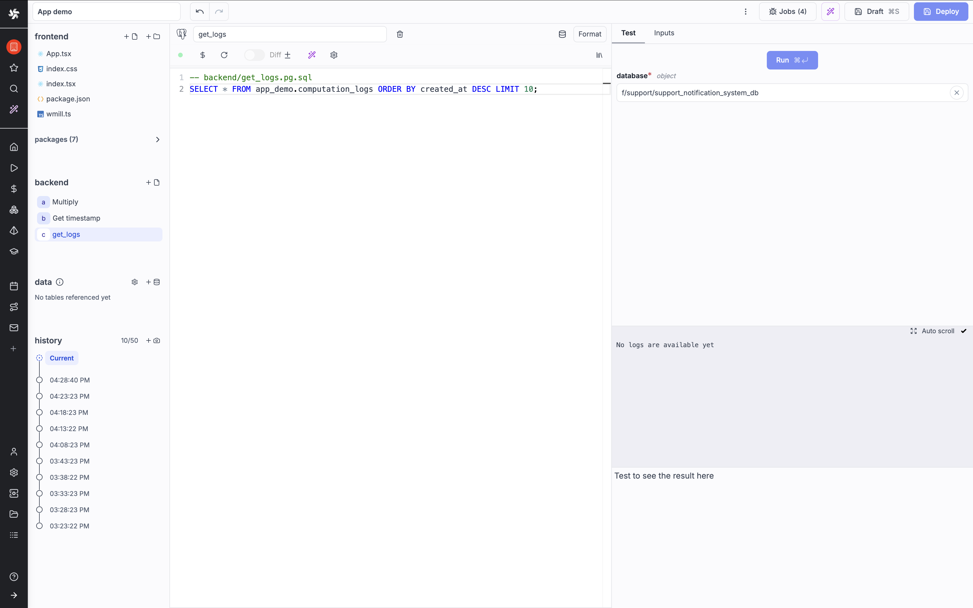 Get logs runnable Get logs runnable